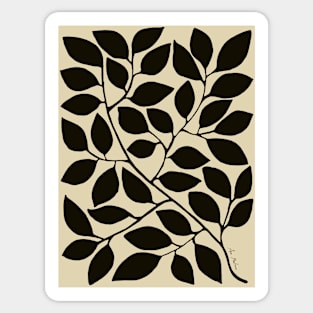 Branches black and white Sticker